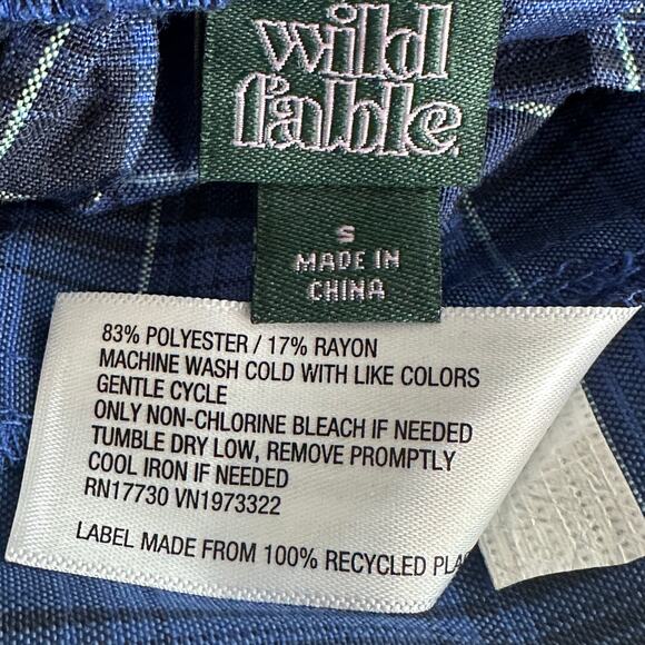 Wild Fable Plaid Pleated Mini Skirt XS Blue Black Preppy Schoolgirl Academia Y2K - Picture 6 of 7